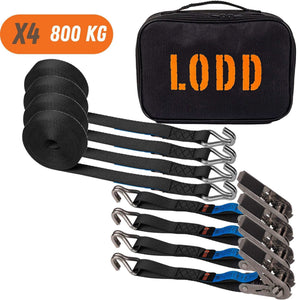 Lot De 8 Sangles à Cliquet E-Track - 5,1 Cm X 4,6 M, Charge Max 2000 Kg, Polyester, Acier Zingué