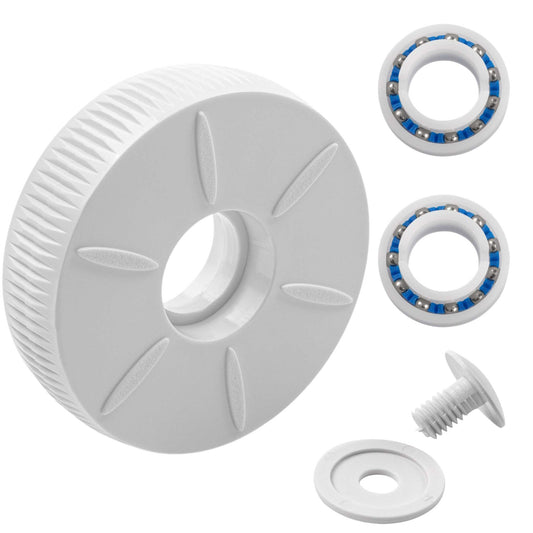 Petite roue adaptable C16 pour robot piscine Polaris 280 180 avec roulements, vis et rondelle.