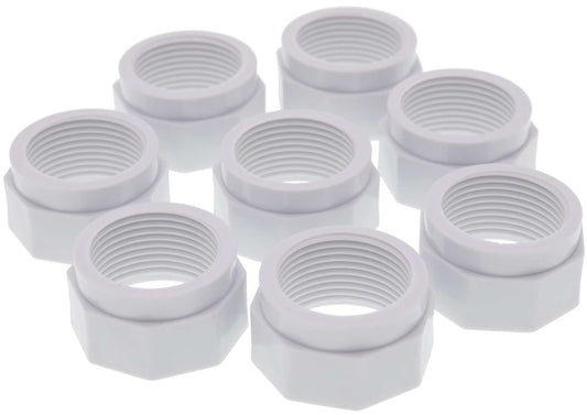 Lot de 8 écrous adaptables blancs pour tuyau flexible d'alimentation Polaris D15