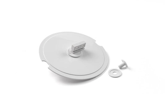 Adaptable large axle with flange, screw, and washer for Polaris 280 rear wheels.