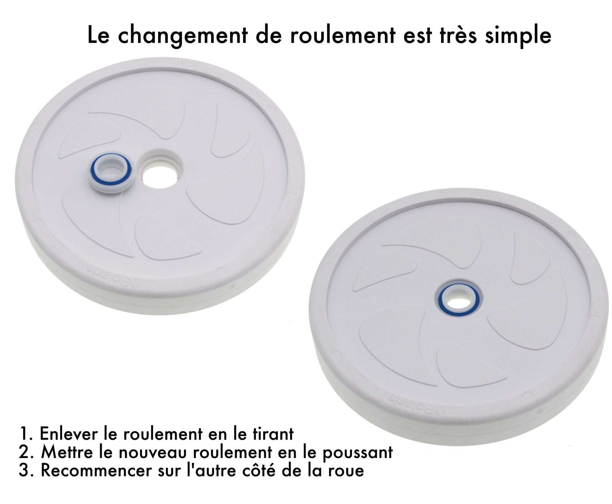 Roue De Rechange Complète Pour Nettoyeur De Piscine Polaris Zodiac 280 - Inclut Pneu, Roulements, Essieu, Pare-sable